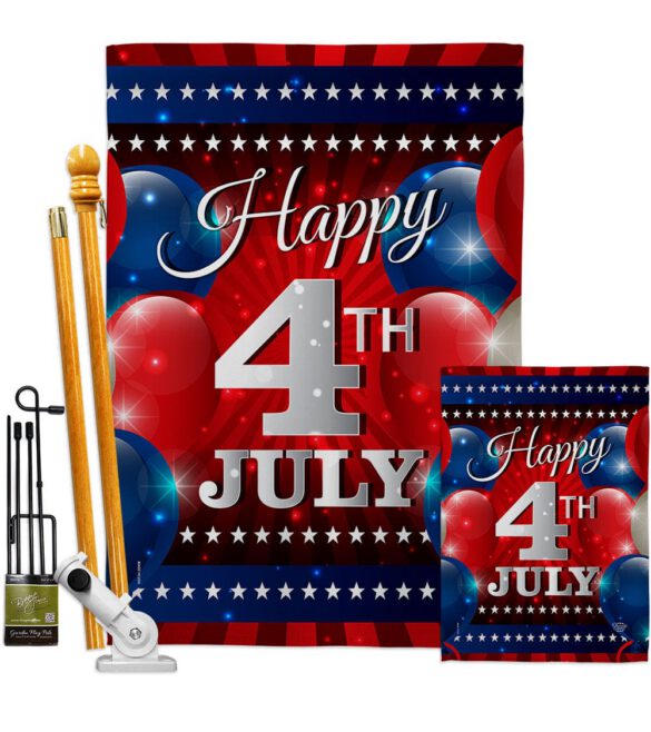 4th July Balloon - Fourth of July Americana Vertical Impressions Decorative Flags HG192398 Made In USA - Image 7