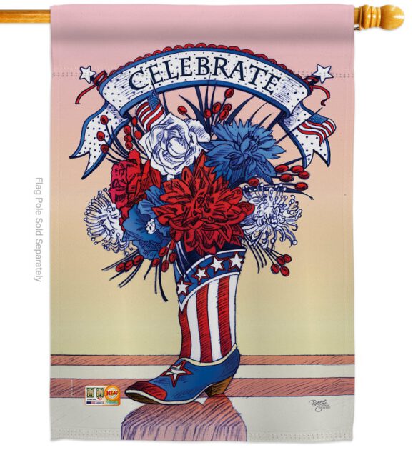 American Boots - Fourth of July Americana Vertical Impressions Decorative Flags HG111007 Made In USA - Image 3