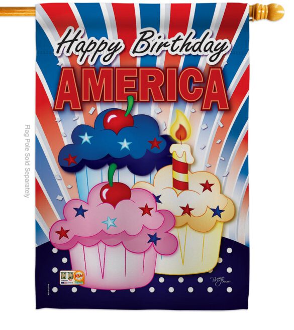American Cupcake - Fourth of July Americana Vertical Impressions Decorative Flags HG111052 Imported - Image 3