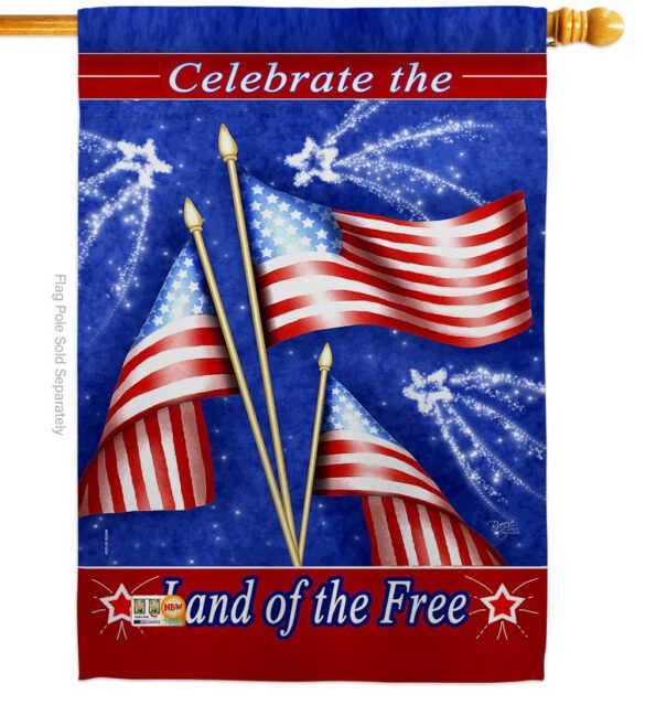 Celebrate Freedom - Fourth of July Americana Vertical Impressions Decorative Flags HG111057 Made In USA - Image 2