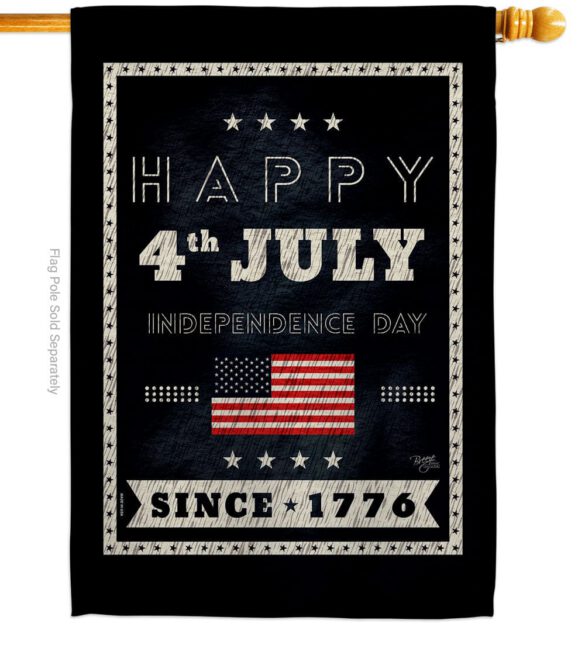 Happy 4th July - Fourth of July Americana Vertical Impressions Decorative Flags HG111095 Made In USA - Image 2