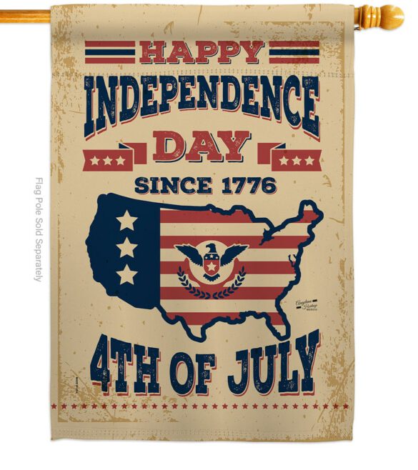 Happy Independence Day - Fourth of July Americana Vertical Impressions Decorative Flags HG137261 Made In USA - Image 2