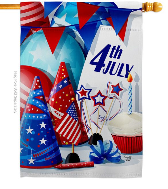 Celebrate 4th of July - Fourth of July Americana Vertical Impressions Decorative Flags HG192637 Made In USA - Image 2