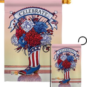 American Boots - Fourth of July Americana Vertical Impressions Decorative Flags HG111007 Made In USA