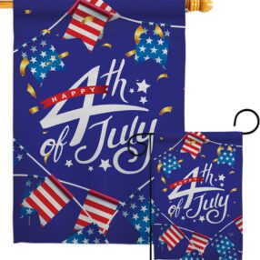 4th Of July Flags - Fourth of July Americana Vertical Impressions Decorative Flags HG111100 Made In USA