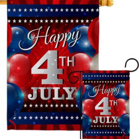4th July Balloon - Fourth of July Americana Vertical Impressions Decorative Flags HG192398 Made In USA