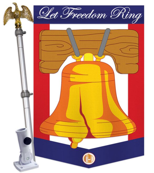 Freedom Bell - Fourth of July Americana Vertical Applique Decorative Flags HG111048 - Image 3