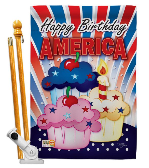 American Cupcake - Fourth of July Americana Vertical Impressions Decorative Flags HG111052 Imported - Image 6