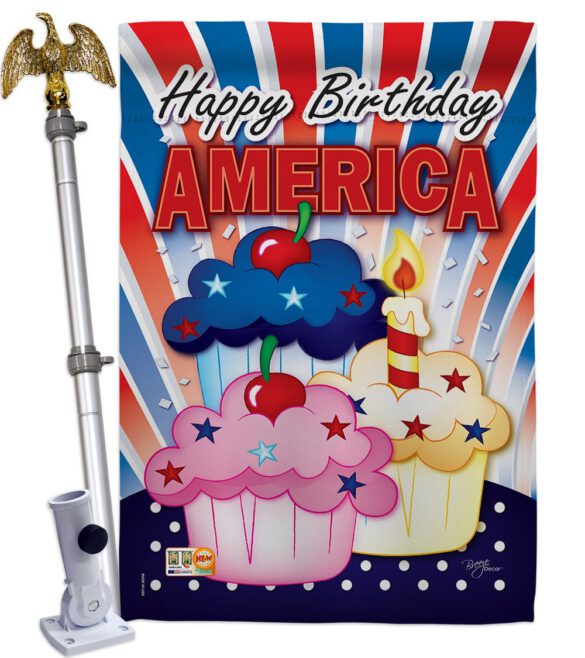 American Cupcake - Fourth of July Americana Vertical Impressions Decorative Flags HG111052 Imported - Image 13