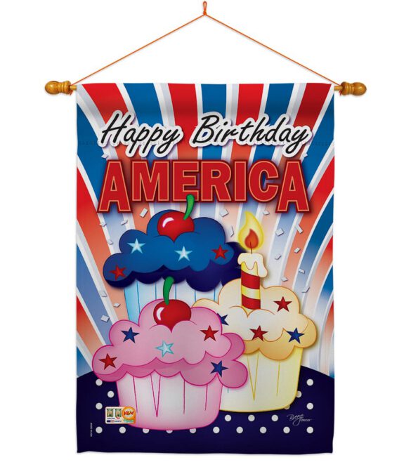 American Cupcake - Fourth of July Americana Vertical Impressions Decorative Flags HG111052 Imported - Image 14