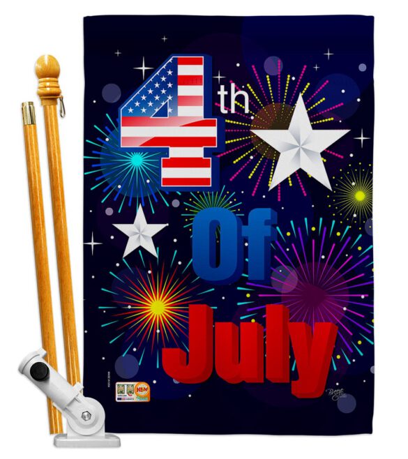 Fireworks July 4th - Fourth of July Americana Vertical Impressions Decorative Flags HG111089 Made In USA - Image 6