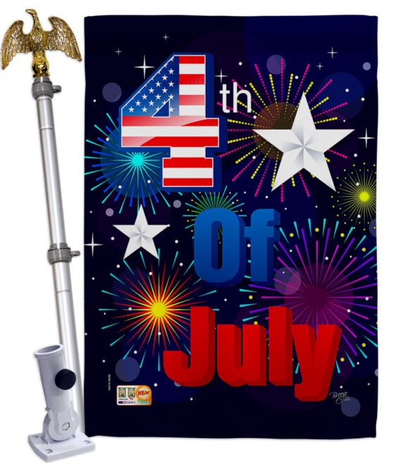 Fireworks July 4th - Fourth of July Americana Vertical Impressions Decorative Flags HG111089 Made In USA - Image 13