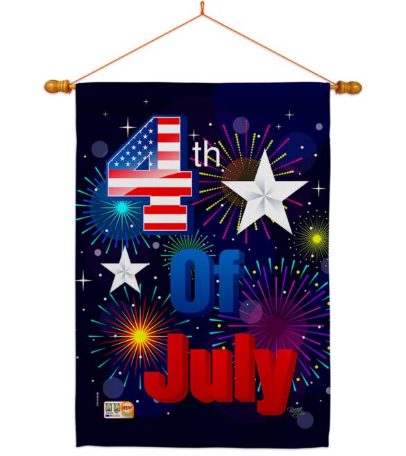 Fireworks July 4th - Fourth of July Americana Vertical Impressions Decorative Flags HG111089 Made In USA - Image 14