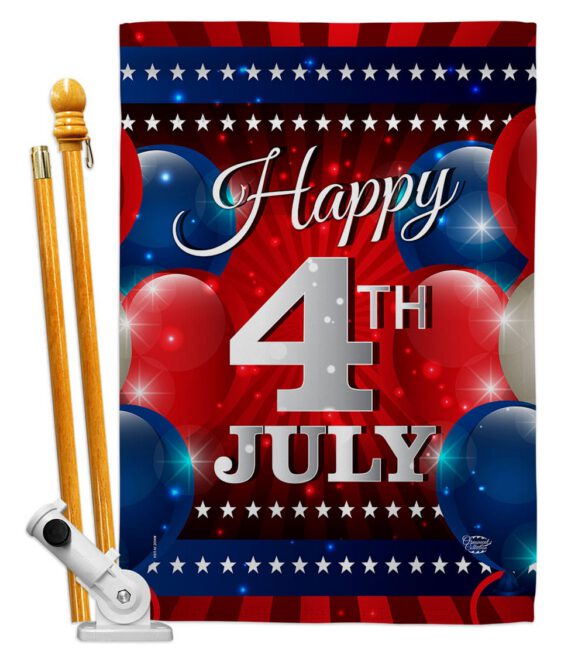 4th July Balloon - Fourth of July Americana Vertical Impressions Decorative Flags HG192398 Made In USA - Image 6