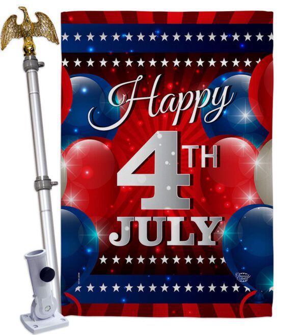 4th July Balloon - Fourth of July Americana Vertical Impressions Decorative Flags HG192398 Made In USA - Image 10
