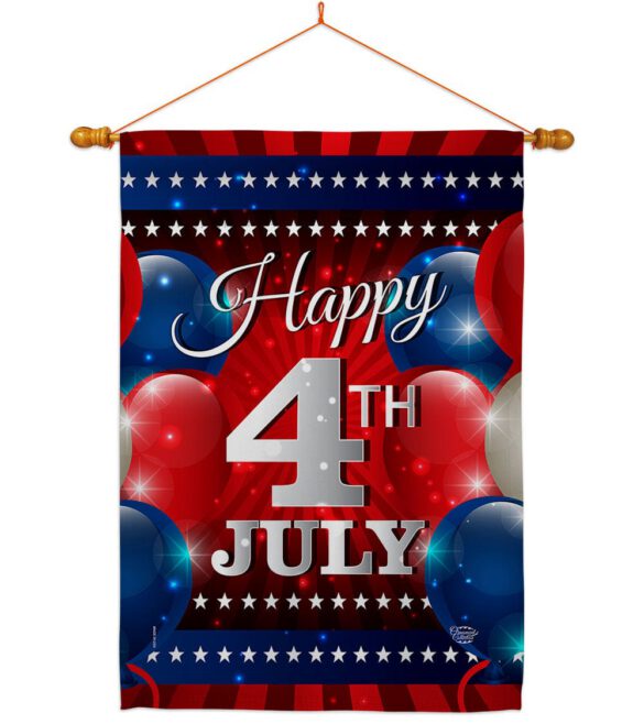 4th July Balloon - Fourth of July Americana Vertical Impressions Decorative Flags HG192398 Made In USA - Image 11