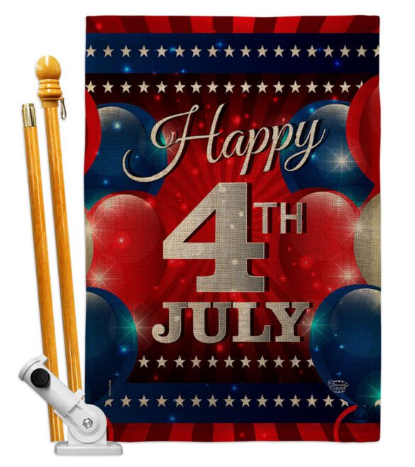 4th July Balloon - Fourth of July Americana Vertical Impressions Decorative Flags HG192398 Made In USA - Image 16