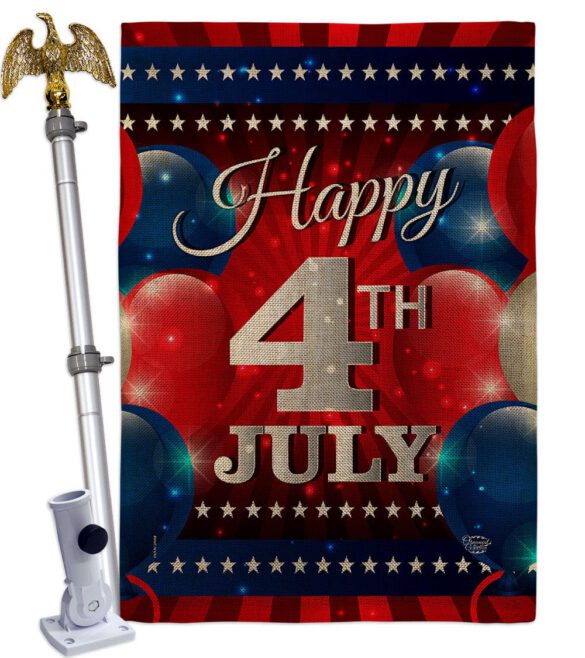4th July Balloon - Fourth of July Americana Vertical Impressions Decorative Flags HG192398 Made In USA - Image 20