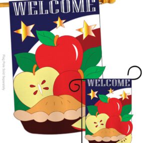 American Pie - Fourth of July Americana Vertical Applique Decorative Flags HG111049
