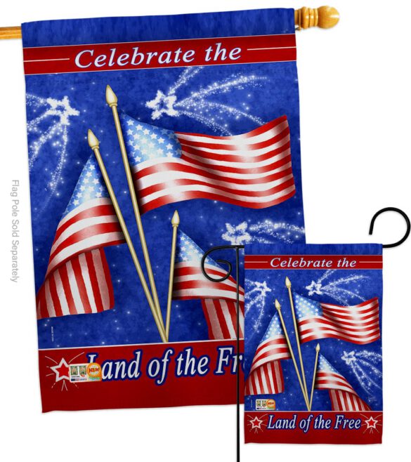Celebrate Freedom - Fourth of July Americana Vertical Impressions Decorative Flags HG111057 Made In USA - Image 3
