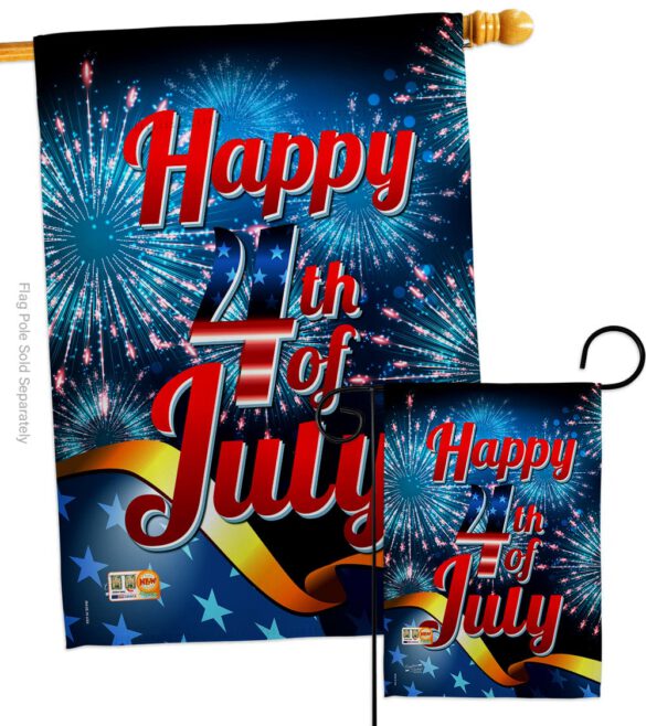 Happy 4th of July - Fourth of July Americana Vertical Impressions Decorative Flags HG137022 Made In USA - Image 4