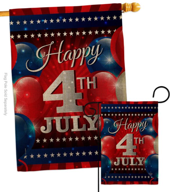 4th July Balloon - Fourth of July Americana Vertical Impressions Decorative Flags HG192398 Made In USA - Image 14