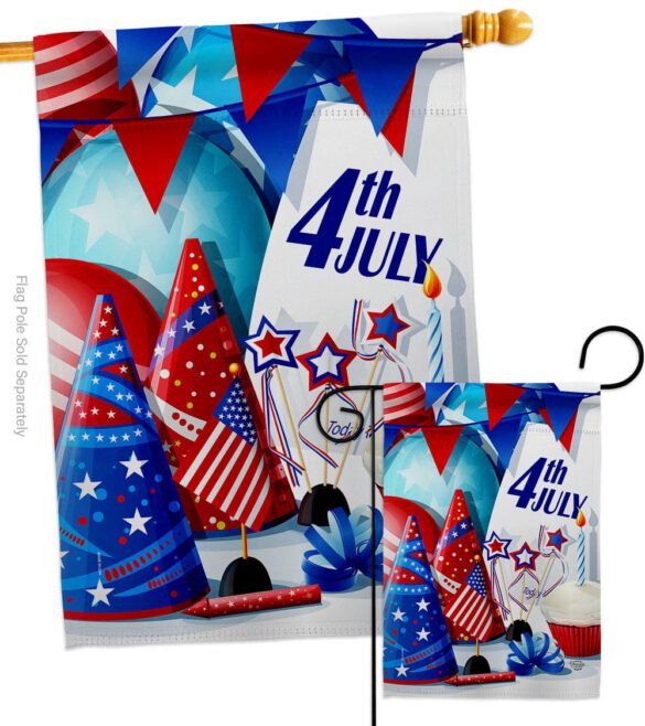 Celebrate 4th of July - Fourth of July Americana Vertical Impressions Decorative Flags HG192637 Made In USA - Image 3