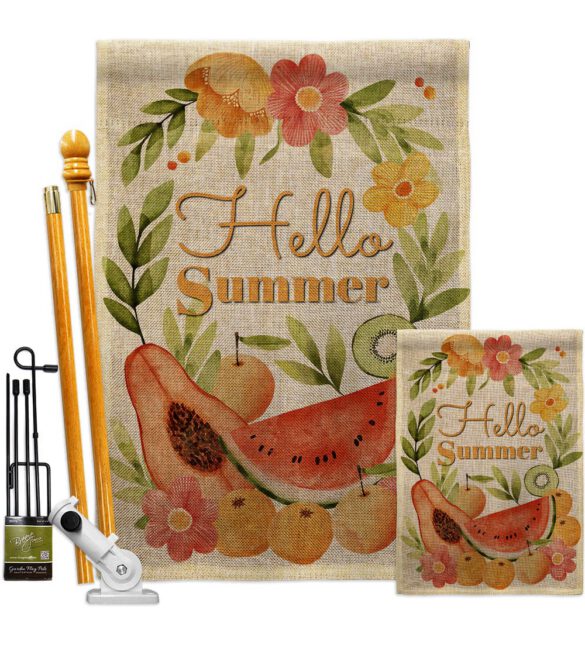 Hello Fruity - Fruits Food Vertical Impressions Decorative Flags HG192604 Made In USA - Image 16
