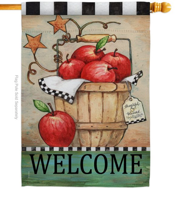 Apple Basket - Fruits Food Vertical Impressions Decorative Flags HG117039 Made In USA - Image 3