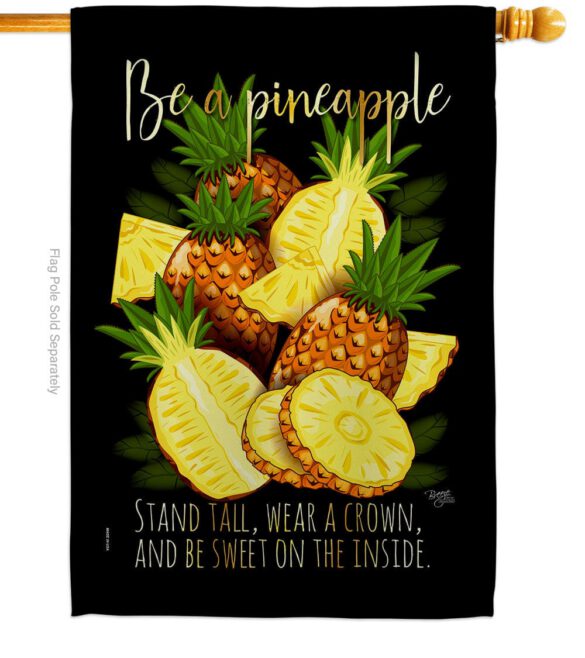 Be a Pineapple - Fruits Food Vertical Impressions Decorative Flags HG117066 Made In USA - Image 3