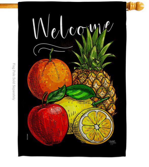 Fruit Party - Fruits Food Vertical Impressions Decorative Flags HG117067 Made In USA - Image 2