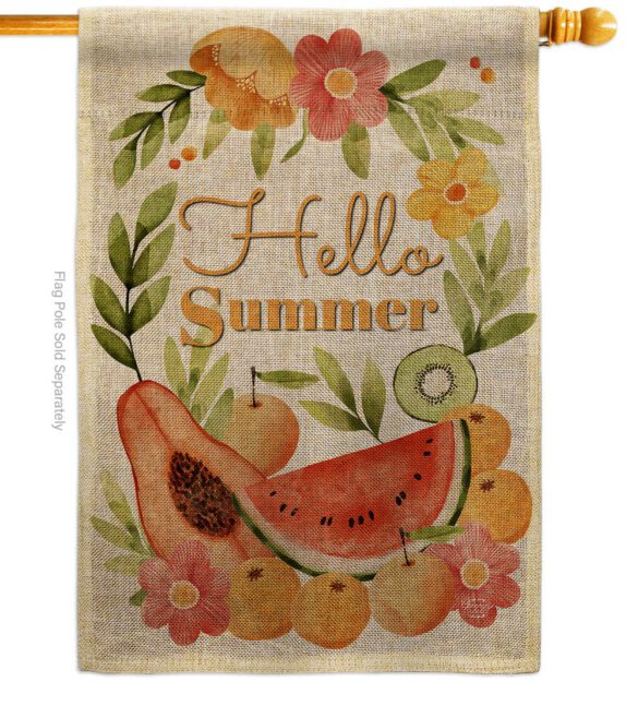 Hello Fruity - Fruits Food Vertical Impressions Decorative Flags HG192604 Made In USA - Image 12