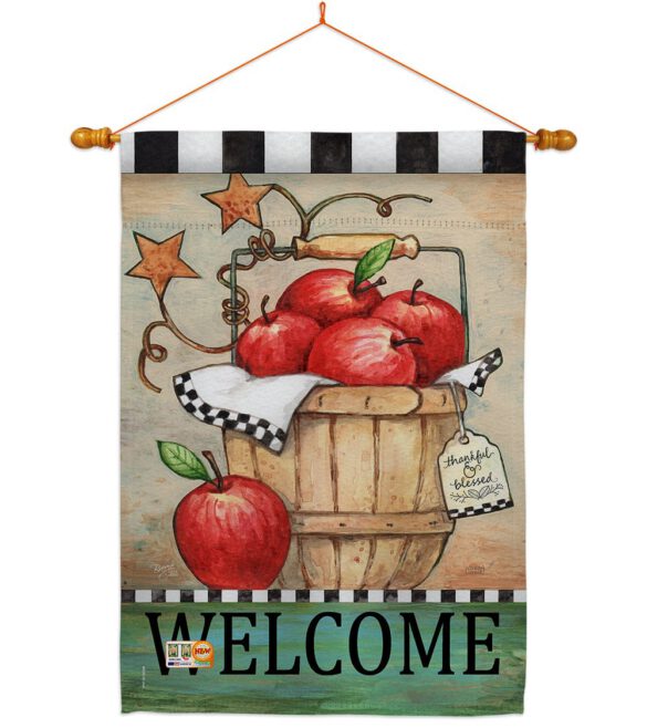 Apple Basket - Fruits Food Vertical Impressions Decorative Flags HG117039 Made In USA - Image 15