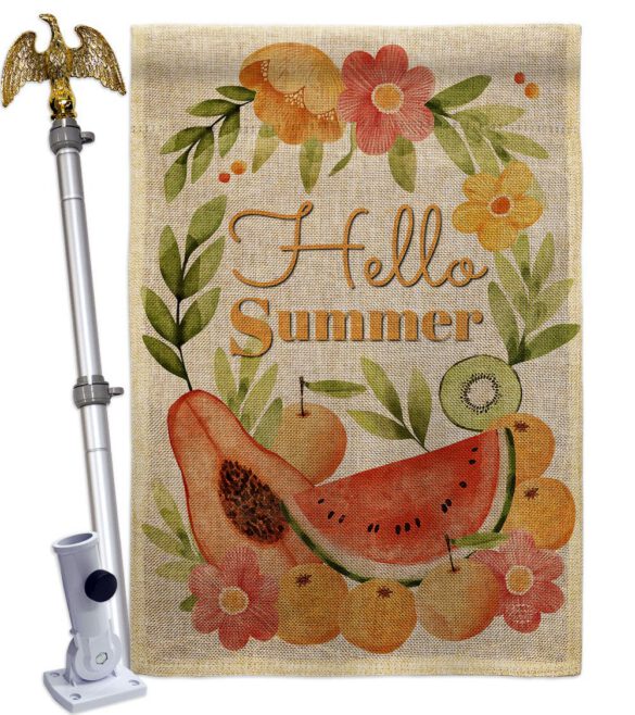 Hello Fruity - Fruits Food Vertical Impressions Decorative Flags HG192604 Made In USA - Image 19