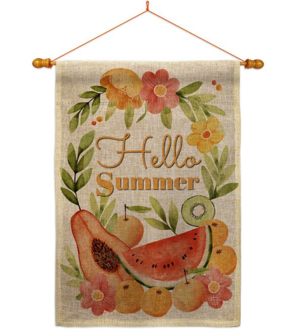 Hello Fruity - Fruits Food Vertical Impressions Decorative Flags HG192604 Made In USA - Image 20