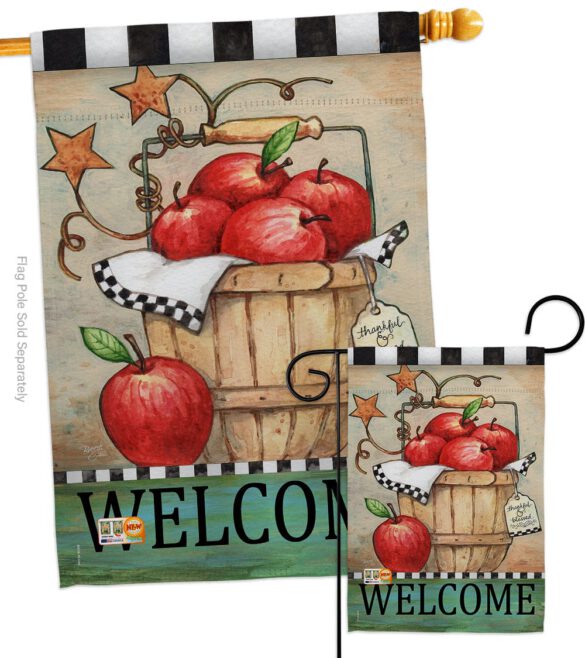 Apple Basket - Fruits Food Vertical Impressions Decorative Flags HG117039 Made In USA - Image 4