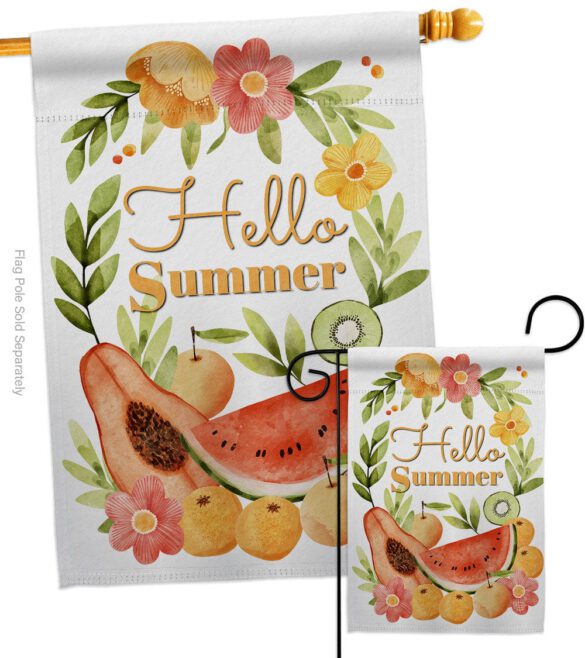 Hello Fruity - Fruits Food Vertical Impressions Decorative Flags HG192604 Made In USA - Image 3