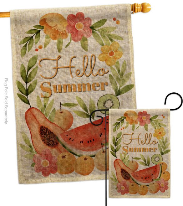 Hello Fruity - Fruits Food Vertical Impressions Decorative Flags HG192604 Made In USA - Image 13