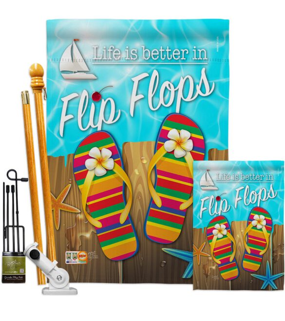 Better in Flip Flops - Fun In The Sun Summer Vertical Impressions Decorative Flags HG106003 Made In USA - Image 6
