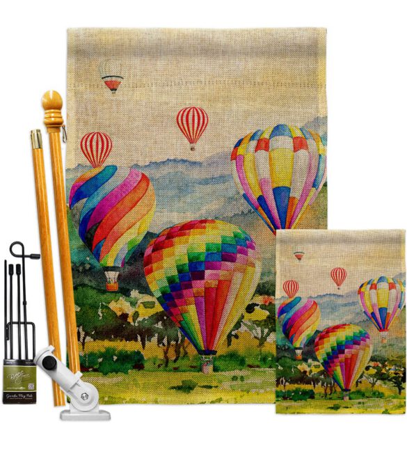 Escape Hot Air Balloon - Fun In The Sun Summer Vertical Impressions Decorative Flags HG106112 Made In USA - Image 16