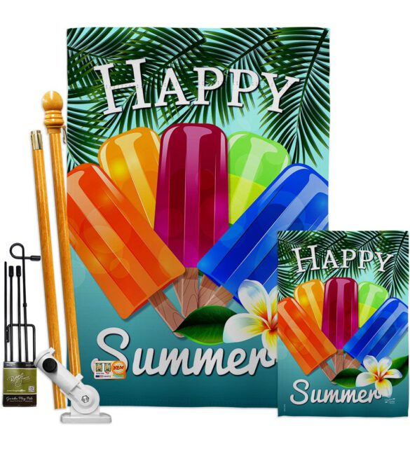 Happy Summer Pop - Fun In The Sun Summer Vertical Impressions Decorative Flags HG137027 Made In USA - Image 6