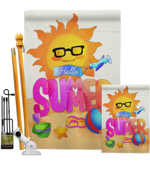 Hello Summer - Fun In The Sun Summer Vertical Impressions Decorative Flags HG192397 Made In USA - Image 6