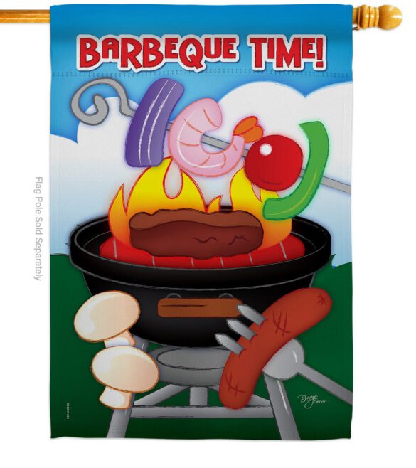 Barbeque Time - Fun In The Sun Summer Vertical Impressions Decorative Flags HG106053 Imported - Image 3