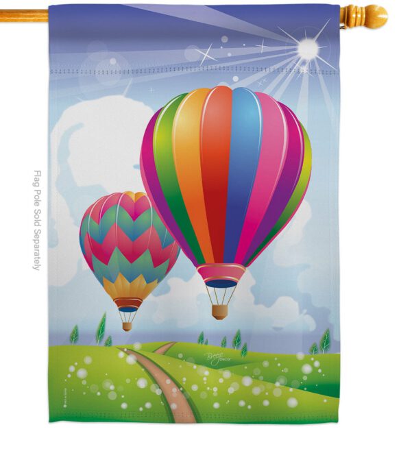 Balloon Festival - Fun In The Sun Summer Vertical Impressions Decorative Flags HG106058 Made In USA - Image 3