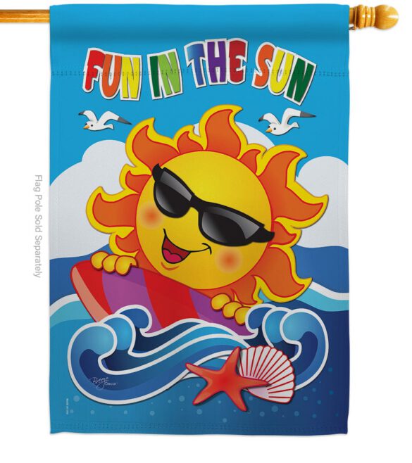 Fun in the Sun - Fun In The Sun Summer Vertical Impressions Decorative Flags HG106069 Made In USA - Image 2