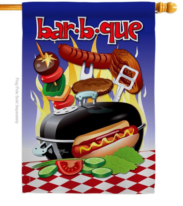 Bar B Que - Fun In The Sun Summer Vertical Impressions Decorative Flags HG106071 Made In USA - Image 3