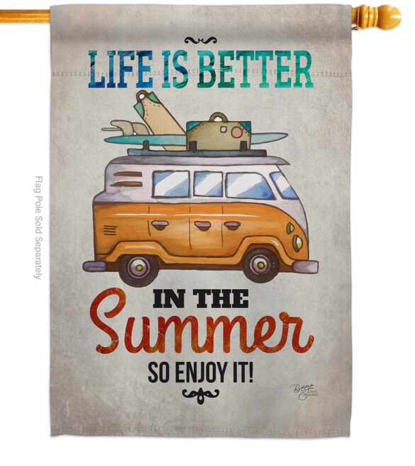 Better in Summer - Fun In The Sun Summer Vertical Impressions Decorative Flags HG106077 Made In USA - Image 2