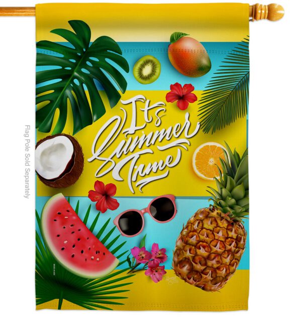 Fruity Summer Time - Fun In The Sun Summer Vertical Impressions Decorative Flags HG106085 Made In USA - Image 2