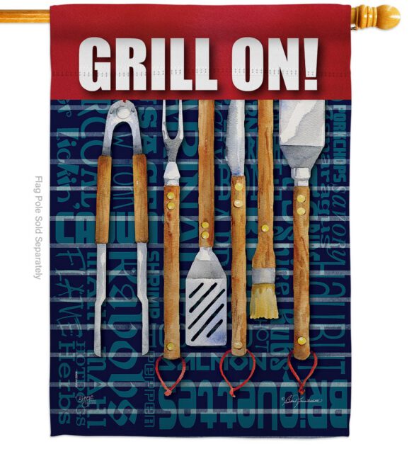 Grill On - Fun In The Sun Summer Vertical Impressions Decorative Flags HG106086 Made In USA - Image 2