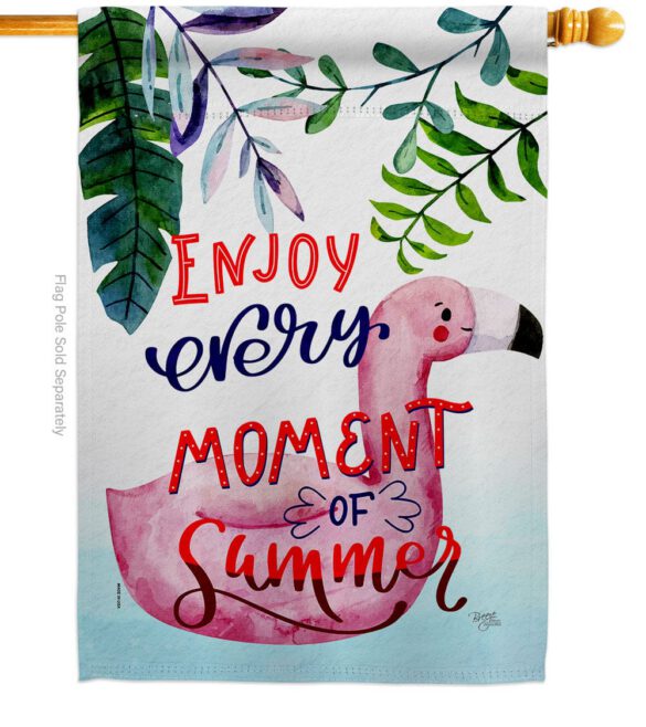 Enjoy Every Moment - Fun In The Sun Summer Vertical Impressions Decorative Flags HG106104 Made In USA - Image 2